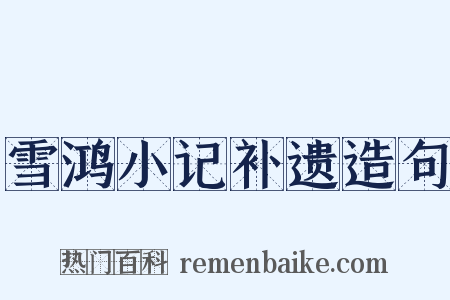 雪鸿小记补遗造句是什么意思的图片